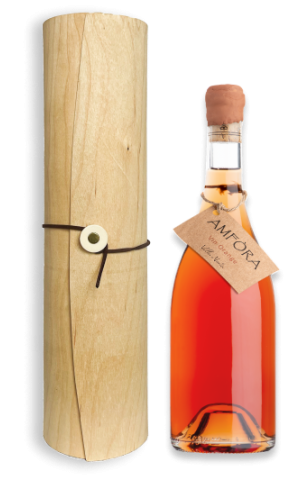 Amfòra vin orange et son coffret bambou