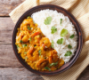 Curry doux de crevettes au lait de coco et gingembre