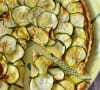 Tarte fine à la courgette, ricotta et zeste de citron